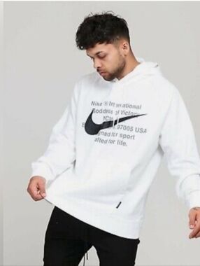 NIKE Int’l Goddess of Victory French Terry Swoosh Hoodie Sweatshirt Men’s Large